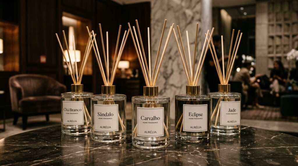 aromas em difusor de varetas